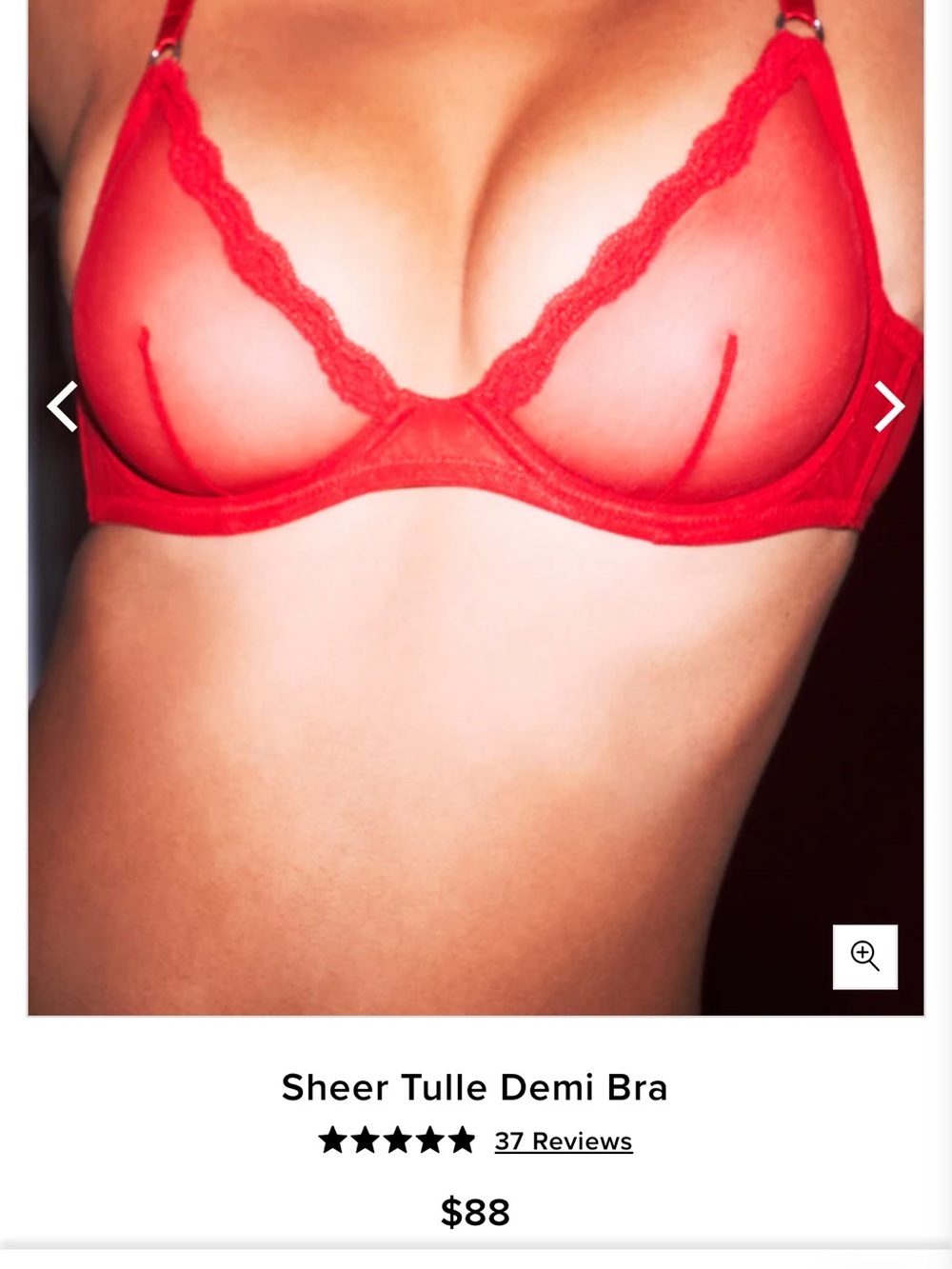 Fluer du Mal Sheer tulle Demi Underwire Bra in Rouge